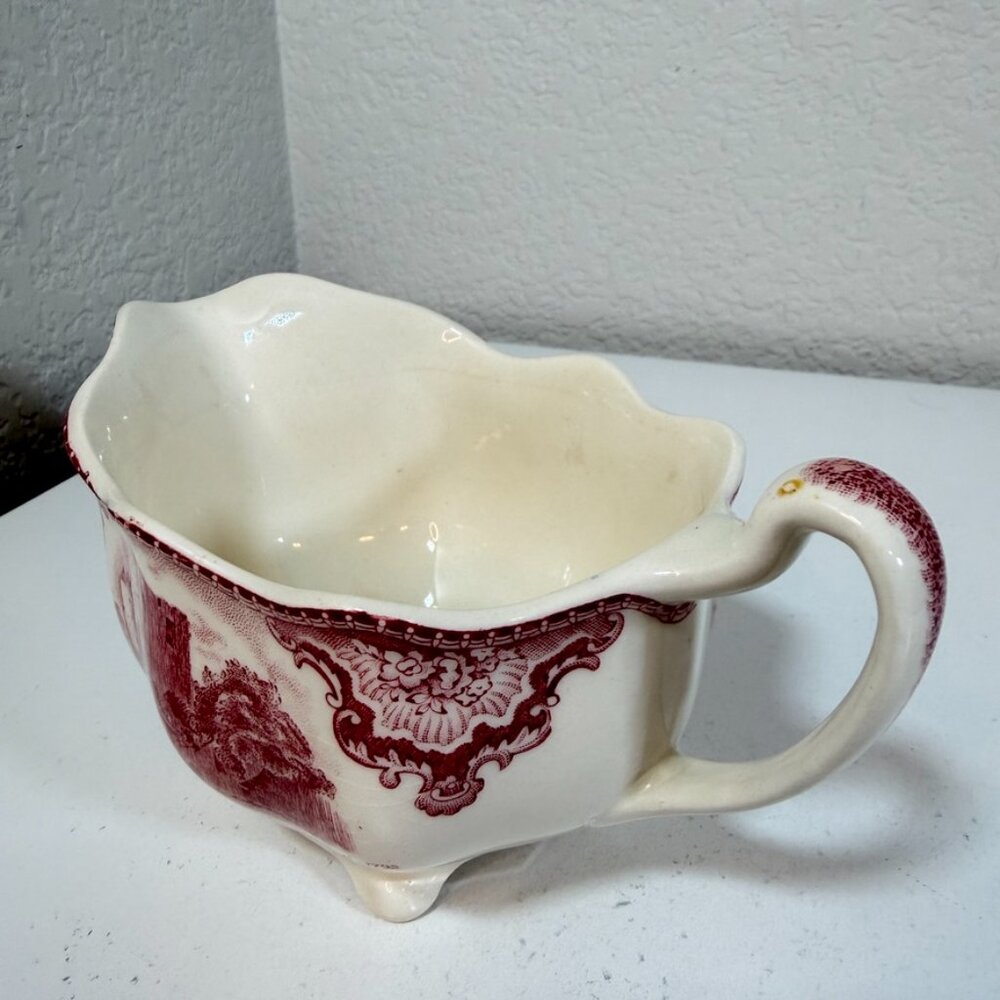 Vintage Johnson Brothers Old Britain Castles Pink Creamer Transferware Goodrich - Picture 6 of 16